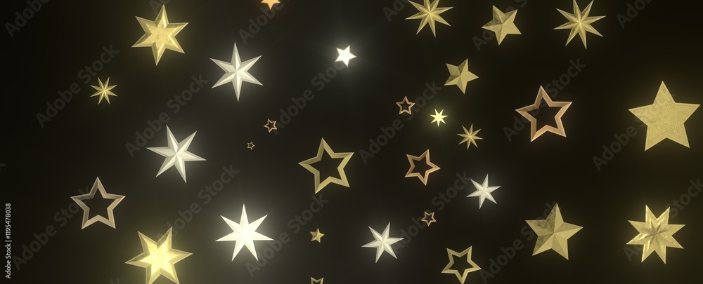 Drifting Christmas Stardust: Captivating 3D Illustration of Descending Stardust Particles for the Holidays Drifting Christmas Stardust: Captivating 3D Illustration of Descending Stardust Particles for the Holidays