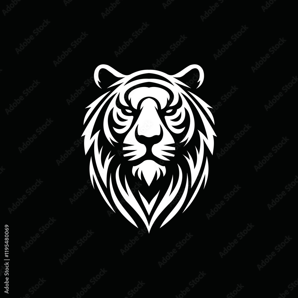 Obraz premium a tiger head logo that is scary, authoritative and charismatic