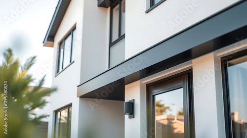 Wallpaper Mural Modern House Exterior: Sleek Design and Contemporary Architecture. Discover the beauty of clean lines and stylish details in this stunning new home. Torontodigital.ca