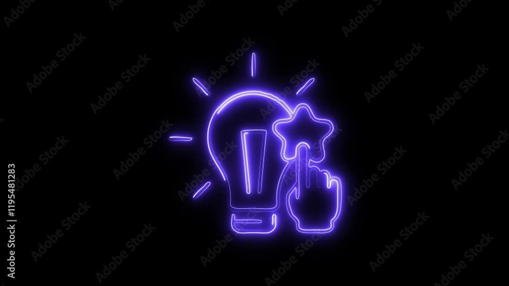 Glowing neon Critical Thinking Facts icon isolated on black background. HD Video motion graphic animation Glowing neon Critical Thinking Facts icon isolated on black background. HD Video motion graphic animation