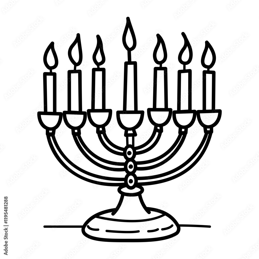 Kwanzaa candles icon in doodle style Kwanzaa candles icon in doodle style
