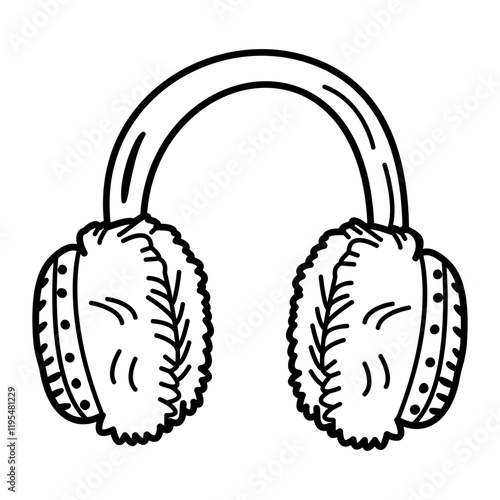 A hand drawn icon of earmuffs