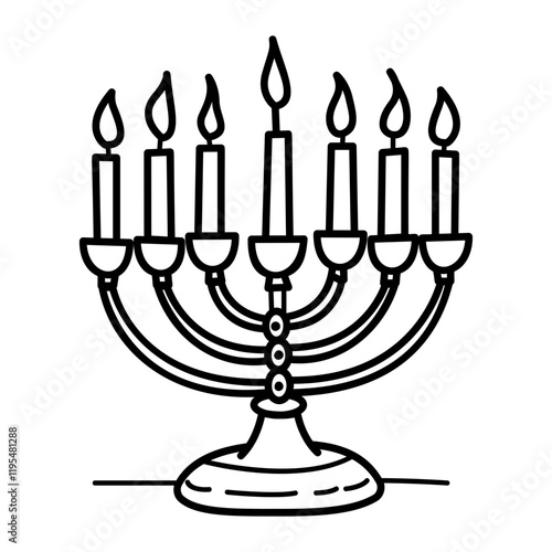 Kwanzaa candles icon in doodle style