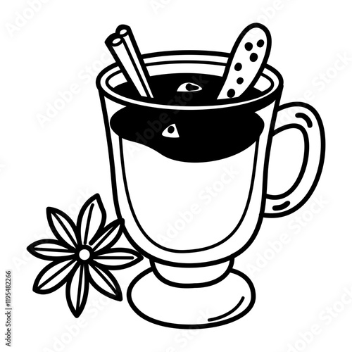 A sketchy icon of mulled wine