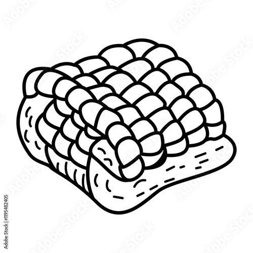 Wool blanket icon in hand drawn style