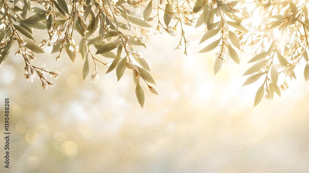 Soft Warm Sunlight Casting Gentle Shadows Through Delicate Foliage Soft Warm Sunlight Casting Gentle Shadows Through Delicate Foliage