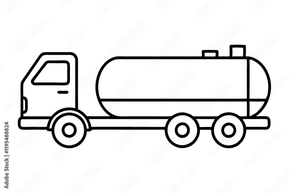 Minimalist Tanker Truck Vector Minimalist Tanker Truck Vector