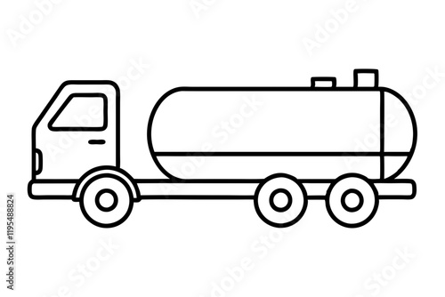 Minimalist Tanker Truck Vector