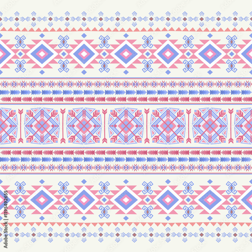 Blue and Pink geometric seamless pattern for design and decorate fabric Blue and Pink geometric seamless pattern for design and decorate fabric