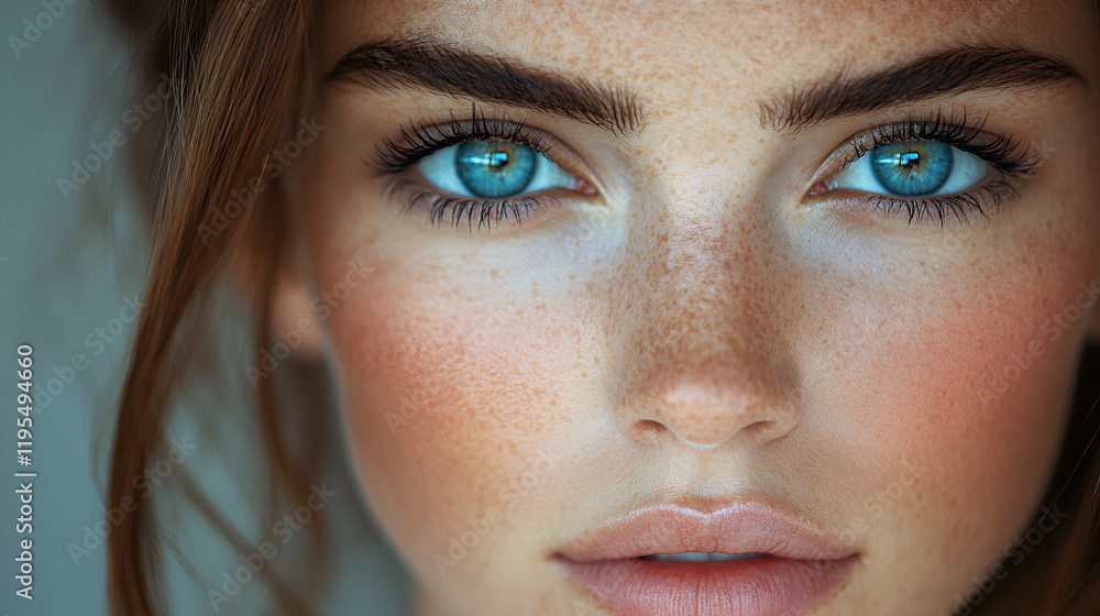 a closeup of women face with a determined expression and with blue eyes ai a closeup of women face with a determined expression and with blue eyes ai