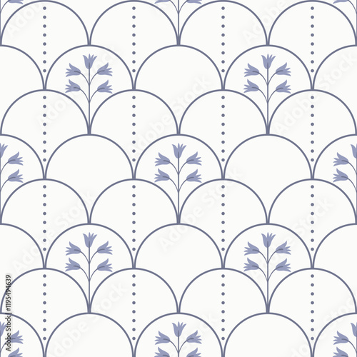 seamless pattern with flowers and dots