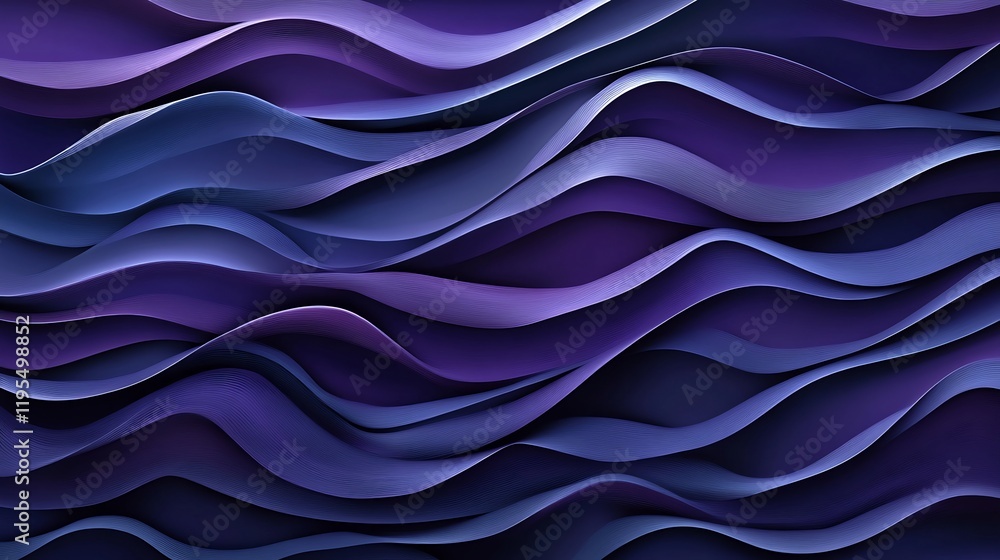 Obraz premium Abstract Purple Waves Seamless Pattern Soft Light. AI Generated