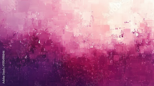 Abstract pink and purple digital art with textured squares and blurred background