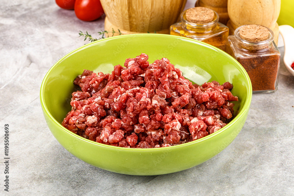 Raw beef minced meat for cooking Raw beef minced meat for cooking