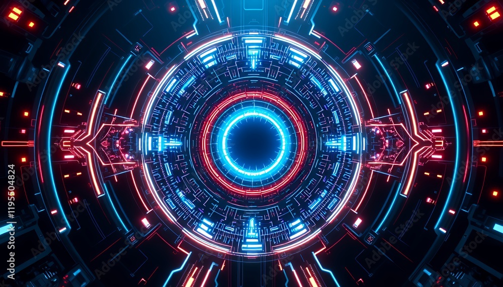Obraz premium Futuristic Glowing Cybersecurity Backgrounds with High-Tech Circuit Designs – HD & 4K Generative AI Wallpapers, Generative AI