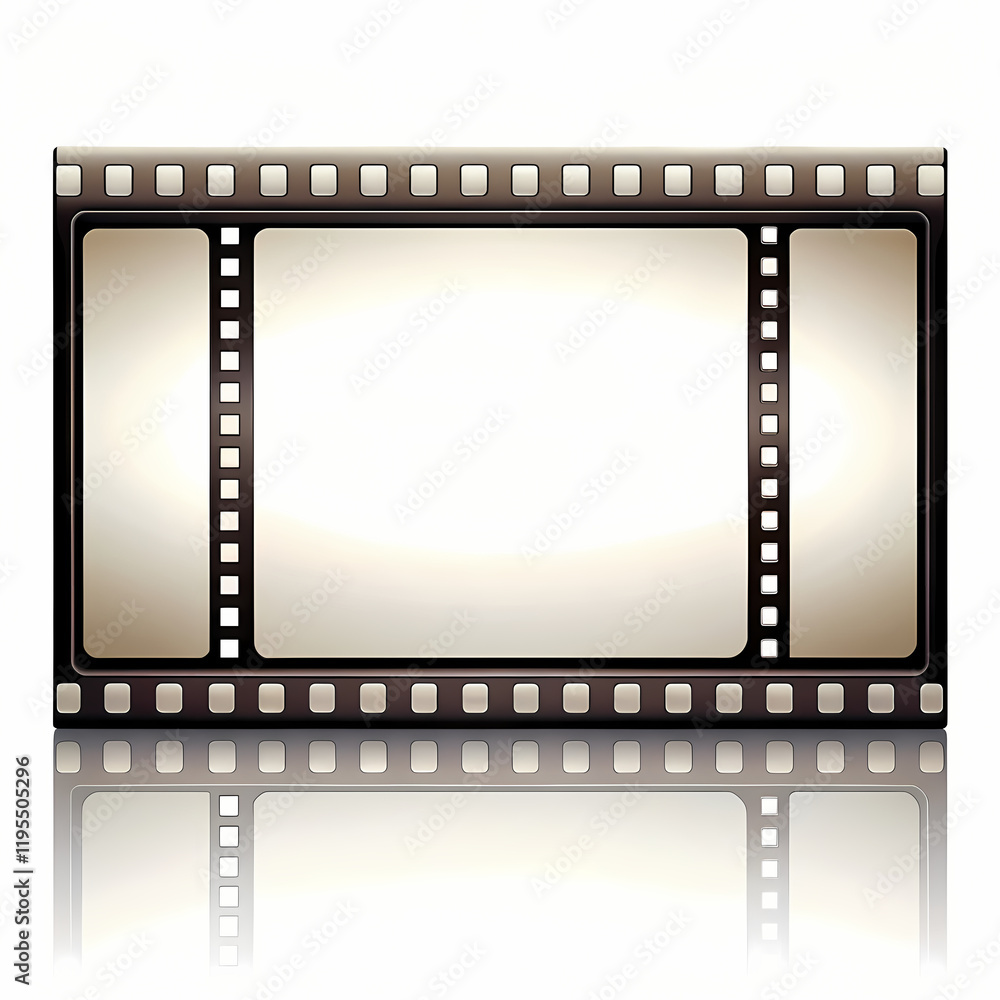 Obraz premium Blank Vintage Film Strip Movie Reel Frame Border old art retro image photo media video style brown 
