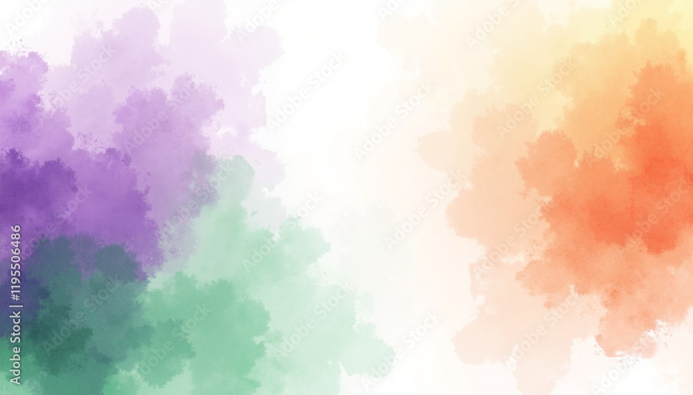 Fototapeta premium Watercolor abstract background with purple and orange hues