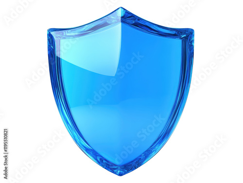 Isolated Light Blue Glass Shield