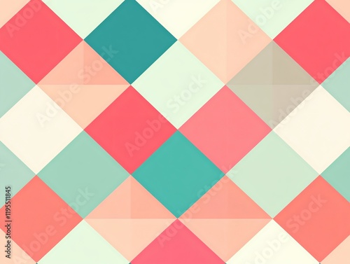 Abstract Pastel Geometric Diamond Pattern Seamless Background