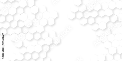 White Hexagonal Background. Luxury White Pattern. wallpaper Illustration. Futuristic abstract honeycomb mosaic white background. geometric mesh cell texture. modern futuristic wallpaper.