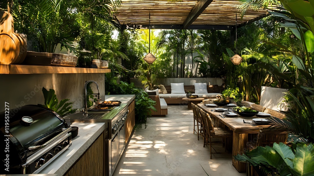Fototapeta premium Outdoor Kitchen & Dining Oasis