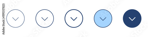 Arrow down icon Symbol set collection