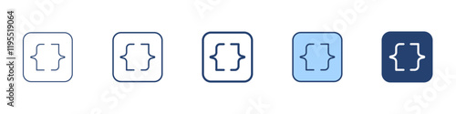 Curly bracket icon Symbol set collection