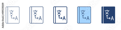 Dictionary icon Symbol set collection