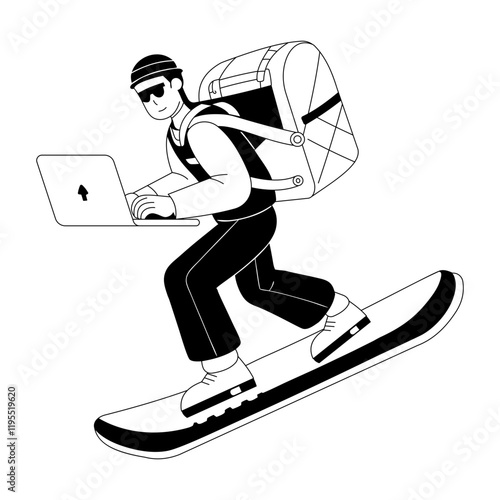 A hand drawn illustration of vacation job