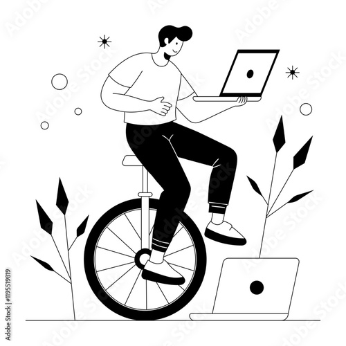 A hand drawn illustration of freelancer task