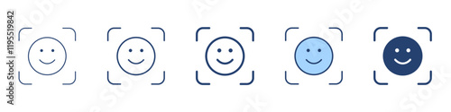 Face id icon Symbol set collection