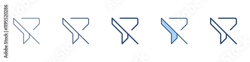 Filter slash icon Symbol set collection