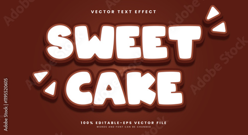 Sweet Cake editable text effect Template Suitable for Sweet food products