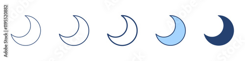 Half moon icon Symbol set collection