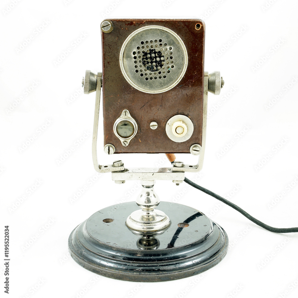 An old metal microphone, manufacturer unknown
