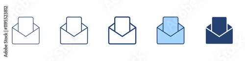 Open envelope icon Symbol set collection