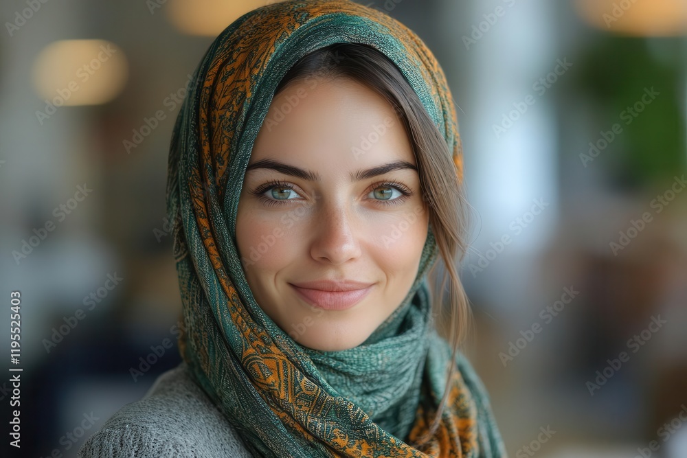portrait of a serene woman postchemotherapy wearing a stylish headscarf her gentle smile radiating strength and resilience against a soft blurred background embodying hope and courage portrait of a serene woman postchemotherapy wearing a stylish headscarf her gentle smile radiating strength and resilience against a soft blurred background embodying hope and courage