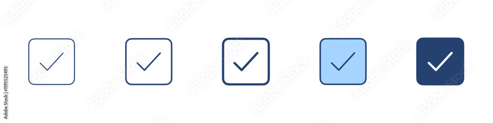 Square check icon Symbol set collection Square check icon Symbol set collection