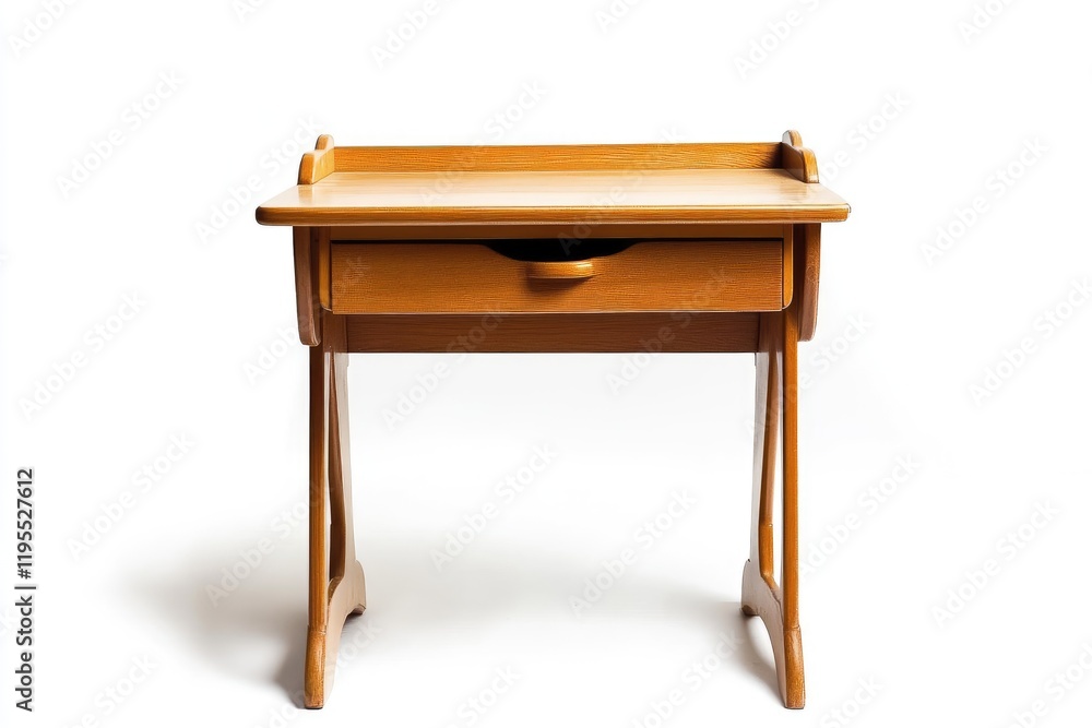 Fototapeta premium Wooden Table with Single Drawer Simple Design
