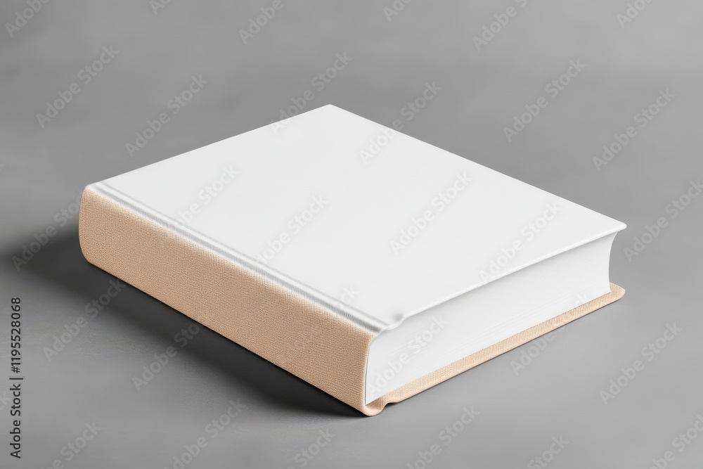 A plain white book with a textured spine sits on a gray surface, emphasizing simplicity and potential for creativity. A plain white book with a textured spine sits on a gray surface, emphasizing simplicity and potential for creativity.
