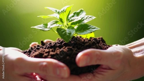 plant in hands