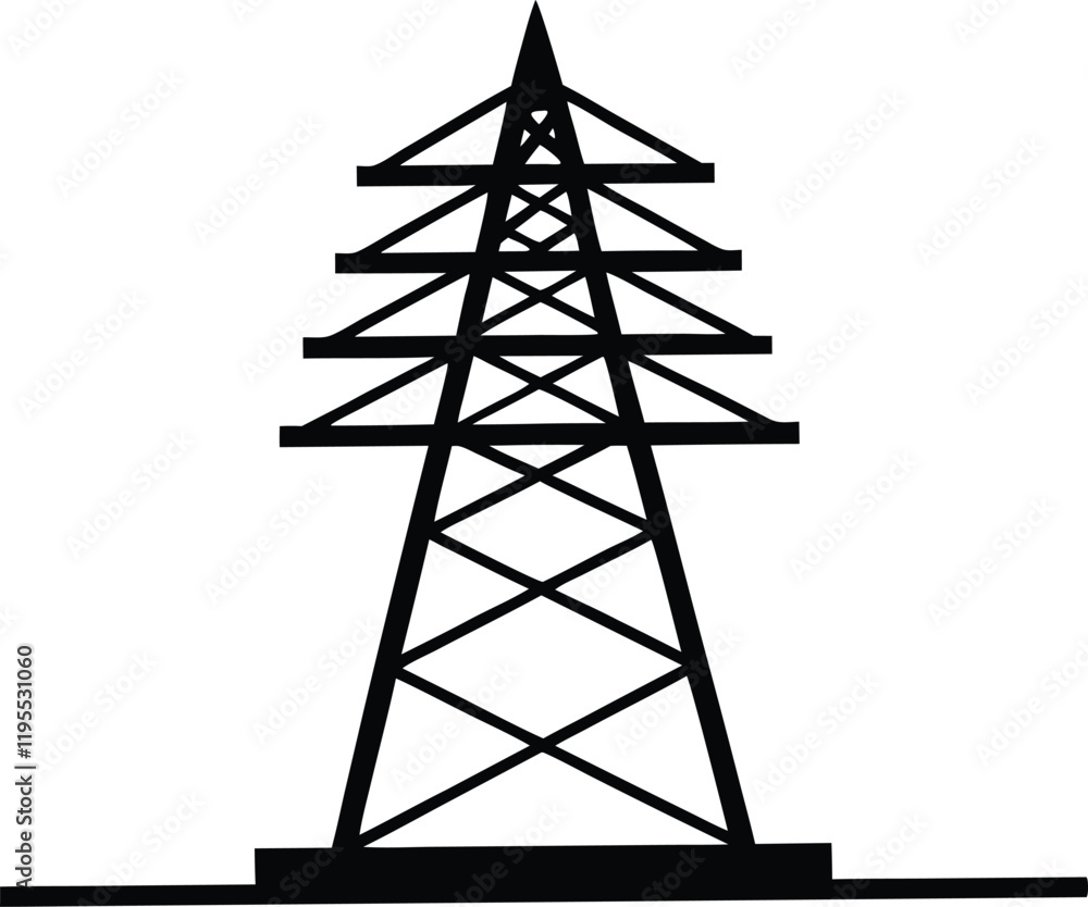 Electricity tower silhouette,Electricity tower vector iocn Electricity tower silhouette,Electricity tower vector iocn