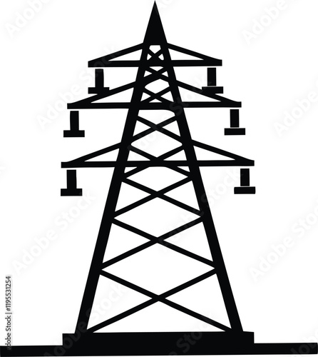 Electricity tower silhouette,Electricity tower  vector iocn