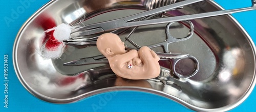 Symbol of child abortion and termination of pregnancy