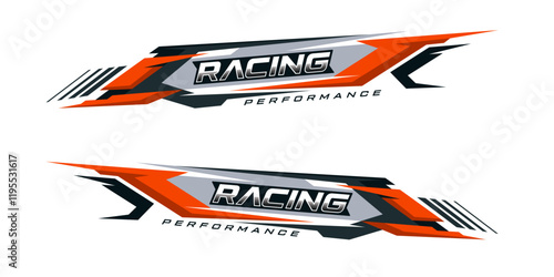 Side body graphic sticker design for car vectors. design stripes sports for car wrap. racing decals for tuning.