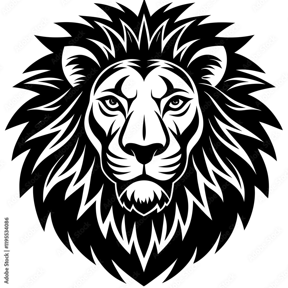 Lion Head black silhouette vector, Simple silhouette Design vector icon with white background. Wild Animal Vector. Lion Head black silhouette vector, Simple silhouette Design vector icon with white background. Wild Animal Vector.