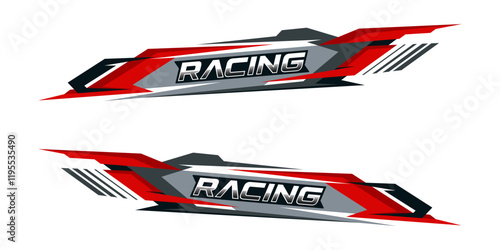 Side body graphic sticker design for car vectors. design stripes sports for car wrap. racing decals for tuning. photo