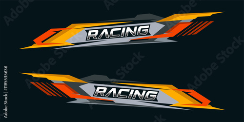 Side body graphic sticker design for car vectors. design stripes sports for car wrap. racing decals for tuning.