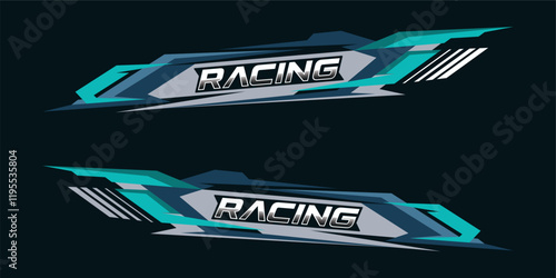 Side body graphic sticker design for car vectors. design stripes sports for car wrap. racing decals for tuning.