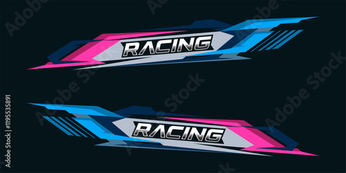 Side body graphic sticker design for car vectors. design stripes sports for car wrap. racing decals for tuning.